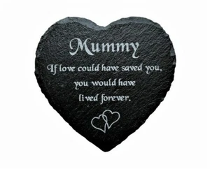 Grabado Memorial Pizarra Corazón Tumba Marcador Ornamento Placa Signo para Mamá Mamá - Imagen 1 de 1