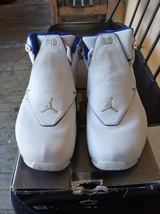 Size 9.5 - Air Jordan 18 OG 2003 White Sport Royal - Picture 1 of 16