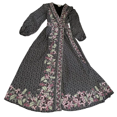 Maxi Vestido Envolvente Floral Max Studio London Cottagecore Talla XS/S Foto 1 de 4
