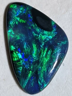 Butterfly Wing! 2.81 Solid Black Opal Blue Green Freeform Lightning Ridge AU! - Image 1 of 4