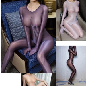 Women's Pantyhose Transparent Lingerie Sexy Tight Catsuit Erotic Sheer Sleepwear - Picture 1 of 51