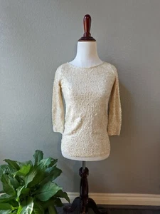 EUC J.Crew Beige Sequin Top 00P XSmall - Bild 1 von 3