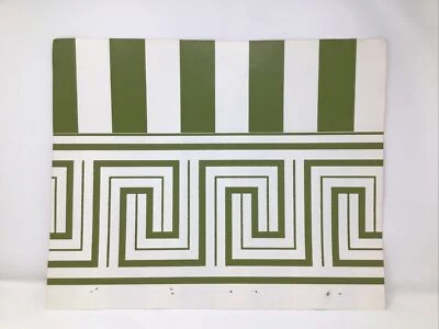 Muestra de papel tapiz vintage años 70 Strictly Stripes aguacate #C1-SS-210 Foto 1 de 4