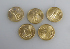 Lot of 5 Gold 2024 Gold 1/10 oz American Eagle $5 Us Eagle Mint Bu Coins