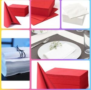 Serviettes Paper Napkins Tissue 2-Ply Large 40cm Dinner Party Pack Of 50