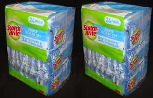 2 Packs 3M Scotch-Brite Zero Scratch Scrub Sponge (24 Pcs/Pack Total 48 Sponges) - Picture 1 of 6