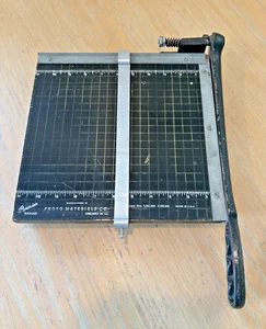 Vtg 11x11 Black PREMIER PHOTO MATERIALS PAPER CUTTER/Guide Guillotine Trimmer - Picture 1 of 11