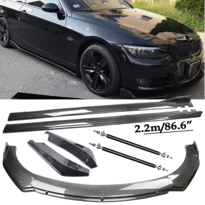 For BMW 1-6 Series Carbon Fiber Front Bumper Lip Spoiler & Side Skirt Body Kits - Изображение 1 из 4