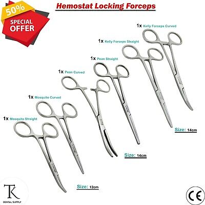 Hemostat Locking Surgical Forceps Clamps Micro Halsted Mosquito, Kelly, Pean Lab • 25£