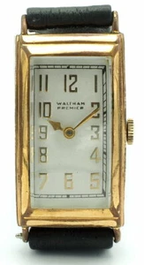 Vintage Waltham Premier reloj de pulsera curva 1936 9 Jewels GP Case Runs Clean - Imagen 1 de 5