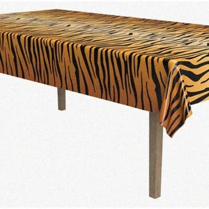 Safari Chic Tiger Stripe Tablecover - Exotic Animal Print Tablecloth for Animal - Picture 1 of 7