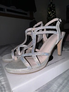 De Blossom Collection Heels Taylor-15 Silver - Picture 1 of 7