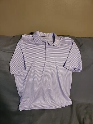 Большие фиолетово-белые полоски для гольфа поло Michel Rouen Performance - Изображение 1 из 4