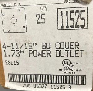 LOT OF 5 Mulberry 4-11/16" SQ Cover 1.73" Power Outlet 11525 - Picture 1 of 3