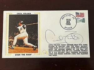 CECIL FIELDER HOF 1990 Signed OVER THE ROOF Autograph Auto Cachet Tigers - Picture 1 of 4