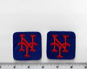 2er Set Vintage 1970er MLB New York NY Mets 2 Zoll quadratischer Patch (nur zum Annähen) - Bild 1 von 1