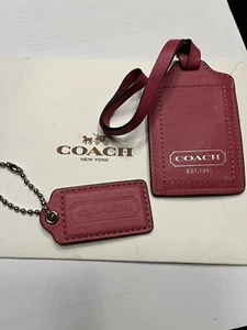 Coach Luggage Tag Pink Leather - Picture 1 of 3