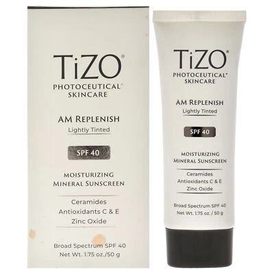 Photoceutical AM Replenish SPF 40 — слегка тонированная Tizo для унисекс — 1,75 унции - Изображение 1 из 4