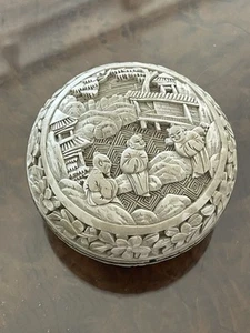 Antique Chinese Cinnabar Trinket Box - Picture 1 of 5