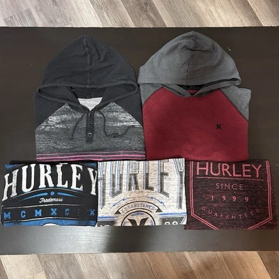 LOT of 5 Hurley Long Sleeve Mens MED Y2K Preppy Logo Grunge Goth Older Bro Core - Image 1 of 4
