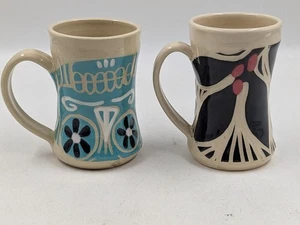 PAIR J. Wells (Jean Wells) Handcrafted Pottery Stoneware Mug Collectivo Coffee - Picture 1 of 7