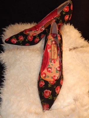 Lindas bombas Beverly Feldman Rose tamanho 7 incrível estilo Rock-a-billy - Imagem 1 de 4