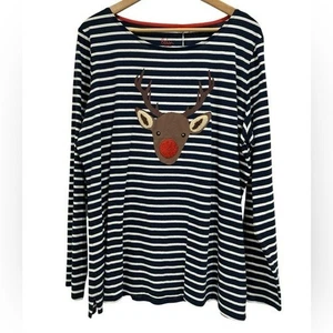 Boden Breton Christmas Holiday gestreiftes Rentier Langarmshirt - 20-22 - Bild 1 von 11