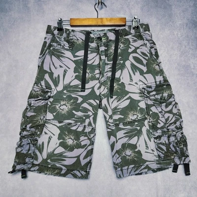 Pantalones Cortos De Colección Old Navy Para Hombre 32 Púrpura Negro Floral Camuflaje Bolsillos de Carga Cordón Foto 1 de 4