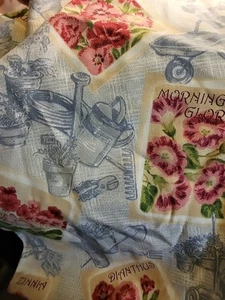 35 x 22 Zoll Rest schwerer Baumwollmischgewebe. Gartenmotiv - Bild 1 von 3