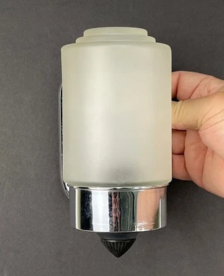 Vtg. Art Deco Mid Century CHROME BAKELITE Bathroom Vanity Wall SCONCES Pair - Image 1 of 4