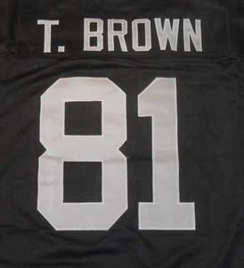 Maglia TIM BROWN #81 - OAKLAND RAIDERS - stile rugby cucita TAGLIA LARGE - Foto 1 di 4