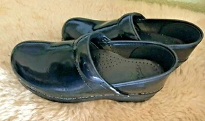 Dankso Professional Black Patent Leather Slip-On Nursing Clog NON SLIP Women 37 - Picture 1 of 8