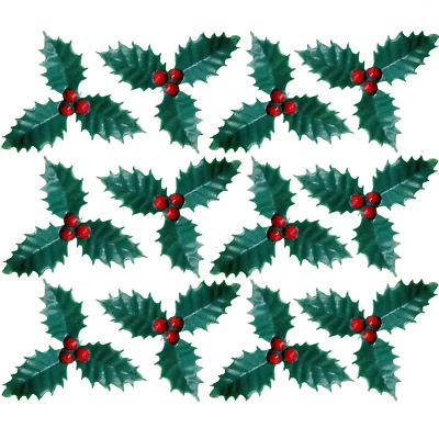 ANNIVERSARY HOUSE Holly Berry Cake Topper 4cm Christmas Yule Log Cupcake Snow Winter Decoration