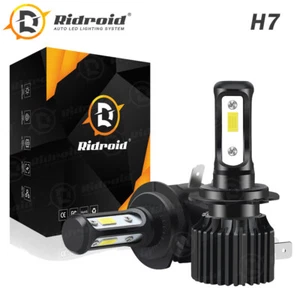 H7 Motorcycle LED Headlights Bulbs Kit High/Low Beam 100W 10000LM 6000K White - Foto 1 di 12