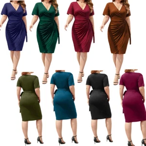 Damen Kostüm Party Kleider Cocktail Clubwear Wochenende Knielang Übergröße - Bild 1 von 6