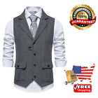 Custom Scottish Highland Modern Fashion Kilt Men Grey Tweed Wool Vest Grey Wool