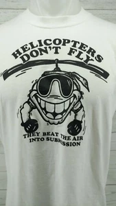 Rare Vintage Helicopters Don't Fly Beat The Air Shirt Size Large Single Stitch - Picture 1 of 8