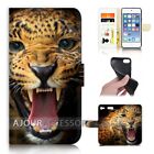 ( For Ipod Touch 6 ) Wallet Flip Case Cover Aj21045 Terrible Leopard