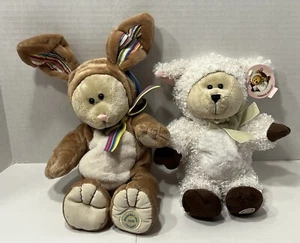 Starbucks Peluche Bearista Osos Conejito Marrón 2008 y Oveja Blanca 2009 Con Etiquetas - Imagen 1 de 21