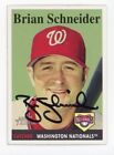 SIGNED BASEBALL CARD AUTO TOPPS HERITAGE 2007 BRIAN SCHNEIDER NATIONALS #114