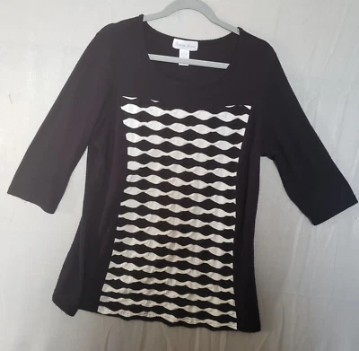 Suéter Fashion Avenue Para Mujer Talla XL Blanco y Negro-Excelente Usado Foto 1 de 4