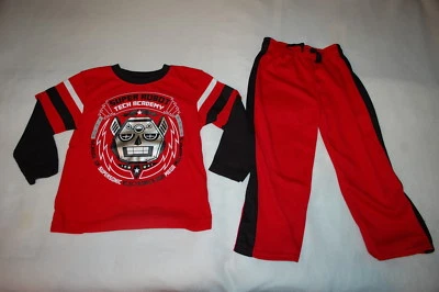 CAMISETA L/S Roja Negra SUPER ROBOT TECH ACADEMY Pantalones Atléticos 3T para Niños Pequeños Foto 1 de 2