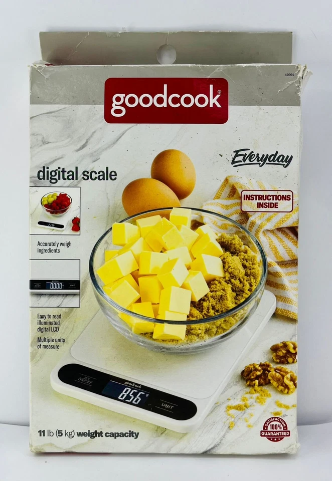 Цифровые пищевые весы GoodCook с жидкокристаллическим дисплеем черные портативные емкость 11 фунтов - Изображение 1 из 4