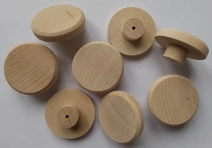 Pomelli 45mm FAGGIO Legno Massello Non Finito Maniglia Legno Cassetto Armadio Mobili - Foto 1 di 3