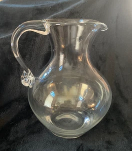 Vintage Handblown Art Glass Pitcher....Thick Base.....LOOK! - Picture 1 of 3