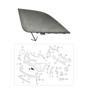 Front Left Bumper Tow Hook Eye Cover 53286-0R080 For Toyota RAV4 2016‑18 Black - Picture 1 of 6