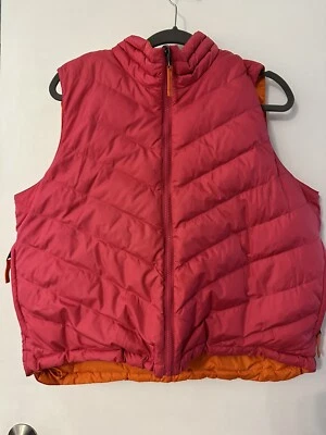 Chaleco acolchado reversible Coldwater Creek para mujer, naranja/rosa con plumón de ganso, talla XL Foto 1 de 4