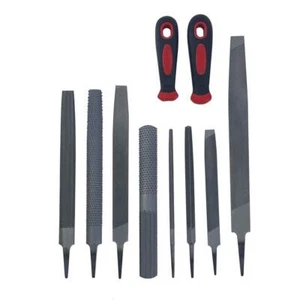 10 Piece Assorted File Set (Round, Half Round & Flat) Hardened Tempered Steel - Picture 1 of 3