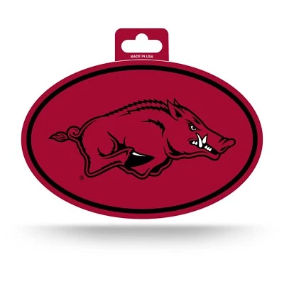 Arkansas Razorbacks Oval Decal Sticker Full Color NEW 3x5 Inches Free Ship - Image 1 of 2