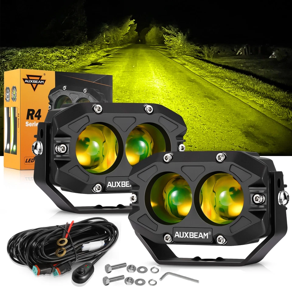Auxbeam Pair 4" LED Driving Light Work Pods Offroad Fog  For Toyota Pickup Truck Foto 1 de 4